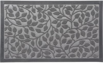 Luance Deurmat Feuillage - donkergrijs - rubber - rechthoek - 75 x 45 cm - schoonloopmat- buiten