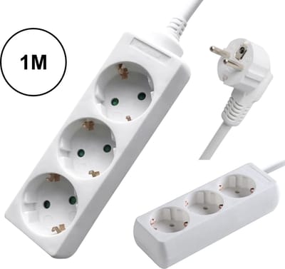 PD® Stekkerdoos 3-voudig + RA + 1m: Efficiënt Energiebeheer voor Elk Apparaat!
