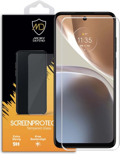 MobyDefend Screenprotector - Geschikt voor Motorola Moto G32 - Case-Friendly Screensaver - Gehard Glas