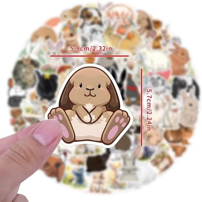 Schattige Konijn Stickers voor Luggage, Laptop, Waterfles, Motorfiets, Fiets, Telefoon, Gitaar, Auto, Skateboard en Scrapbook - 110 Stuks, Waterdichte Stickers voor Volwassenen en Kinderen