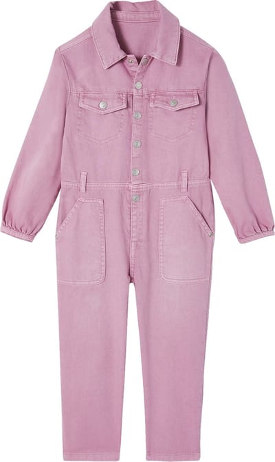 Vertbaudet Lange meisjesjumpsuit in garment-dyed stof