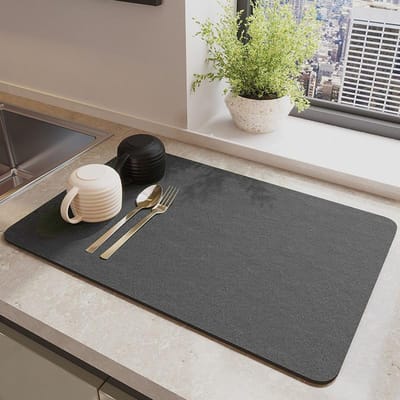 Diatomeeënaarde Keuken Afvoer Mat Aanrecht Vocht-absorberende Tafelmat Huis Mok Schotel Droogmat Antislip Vuilafstotende Tafelmat 30 * 40CM