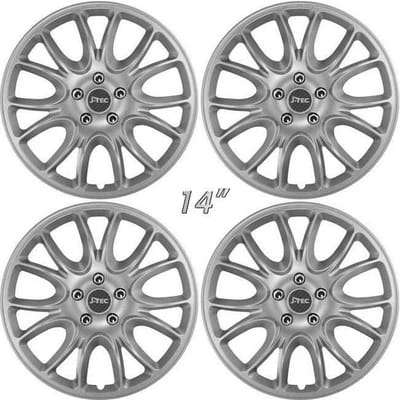 Wieldoppen HERO-S 14 inch zilver/chromen wielmoerkapjes. Set a 4 stuks in doos (a.u.b. tekst lezen!)