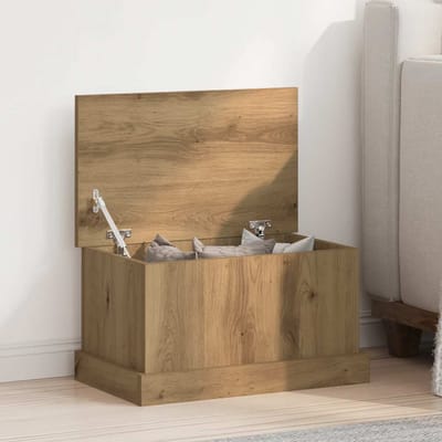 vidaXL - Opbergbox - 30x50x28 - cm - bewerkt - hout - artisanaal - eikenkleurig