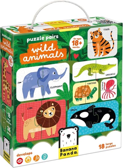 Tweedelige Puzzel Baby Dieren 18 maanden+