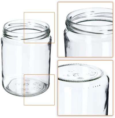 KADAX Wekpotten 540 ml, inmaakpot om in te zetten, inmaakpotten voor schroefdeksel, jampot, voorraadpot, conservenglas, ronde glazen (zilver/8 stuks), 8.6x8.6x11.6, K7497-K7608