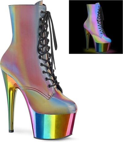 Pleaser - ADORE-1020RC-REFL Plateau Laarzen, Paaldans schoenen - Paaldans schoenen - 36 Shoes - Multicolours