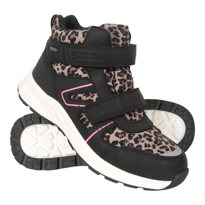 Mountain Warehouse Jupiter Adaptieve Wandelschoenen met luipaardprint voor kinderen/Kinderen (Zwart/roze)