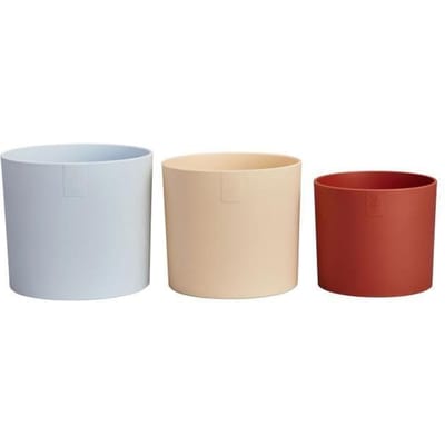 ELHO Pots de fleur Lex Pott - Set 14 cm - Bleu Rose Orange - L 14 x W 13.8 x H 12 cm - Intérieur - 100% recyclé