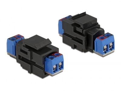 Delock Keystone module 2 pin terminalblock > terminalblock black