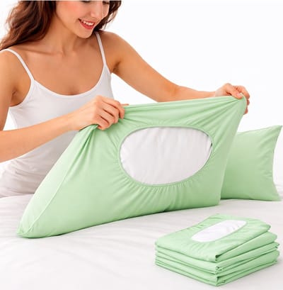 5x Wegwerp Kussensloop Reisset Groen – Disposable Pillow Cover 80x50 cm – Hygiënische Reis Kussenslopen – Ademend Non-Woven – Voor Hotel, Trein, Camping & Ziekenhuis