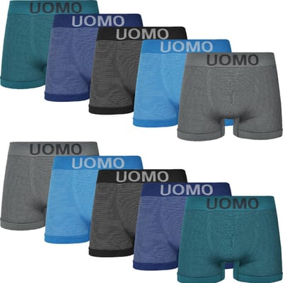Microfiber Boxershorts Heren - 10-Pack - Uomo - Naadloos - Patroon - Mix - Maat XL/XXL