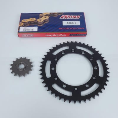 Kit chaîne Axring pour moto Honda 650 Dominator 1991 à 1994 15x47 pas 520 Neuf