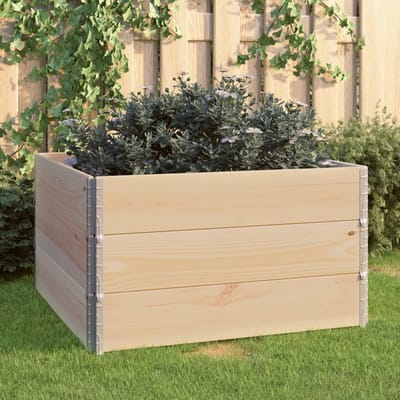vidaXL 3 st Plantenbakken verhoogd 100x100 cm massief grenenhout