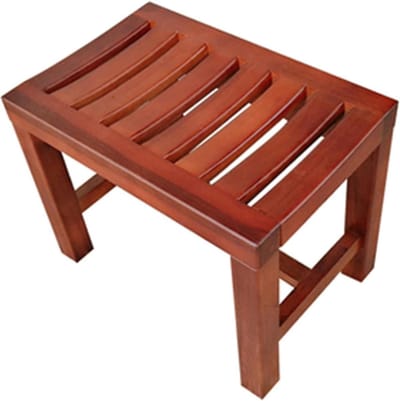 Houten Badkruk - Douchebank Stoel - Veilig Douchen - Waterdicht Massief Hout - 42 x 28 x 34 cm