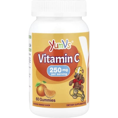 YumVs, Vitamine C pour enfants, Orange délicieuse, 250 mg, 60 gommes