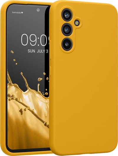kwmobile telefoonhoesje geschikt voor Samsung Galaxy A54 5G - TPU backcover met siliconen coating - Smartphone case in honinggeel