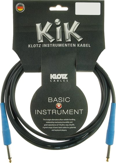 Klotz instrumentkabel 6 m zwart KIK-Colourood mountain blauw - Instrumentenkabel