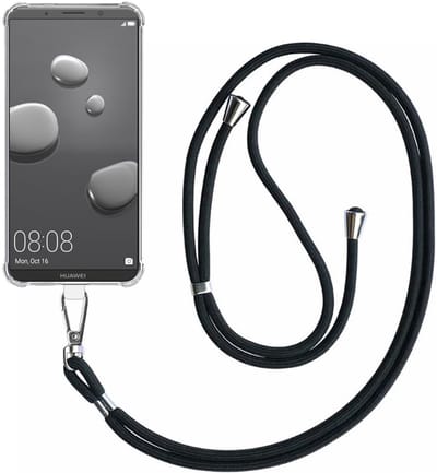 Smartphonica Telefoonhoesje Geschikt voor Huawei Mate 10 Pro Transparant Schokbestendig met Afneembaar Universeel Telefoonkoord - Backcover Case Siliconen ShockProof with Lanyard