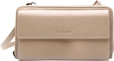Esquire Leren Portemonnee Telefoontasje Peru Phone Wallet Bag Taupe Beige