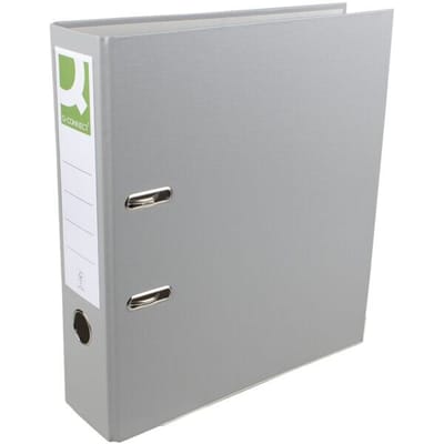 Q-CONNECT ordner, voor ft A4, uit PP en papier, met beschermrand, rug van 8 cm, grijs