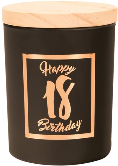 Geurkaars klein roze/zwart - 18 jaar