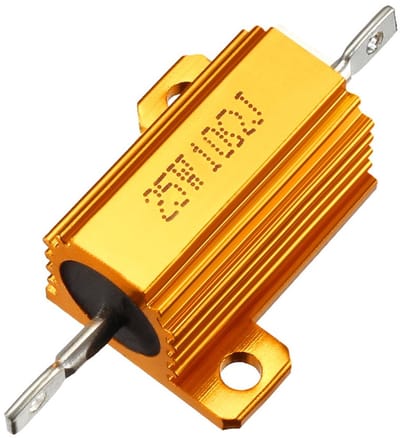 Prestatieweerstand Aluminium - Draadgewonden Weerstand - Elektronica Projecten - Hoge Warmteafvoer - 10 Ohm 25W - Goudkleurig