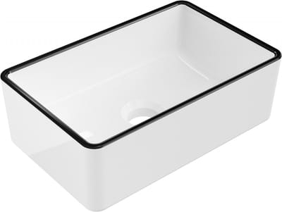 Mexen Nadia opzetwastafel 36 x 23 cm, wit/zwart rand - 21613607