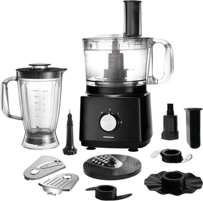 Heinner Foodprocessor met 1.2 liter Mengkom en 1.8 liter Blender - 750W - Keukenmachine Zwart