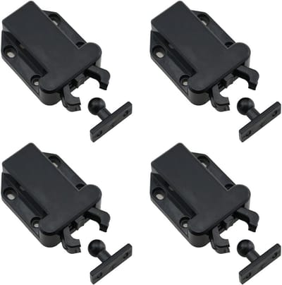 Druk Deurslot - Kastgreep - Kasten Sluiten - Push to Open - 4 Stuks - Zwart