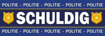 Politie schuldig sticker 6 x 19 cm
