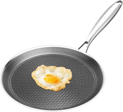 Pannenkoekenpan - Platte pan - Ontbijt bereiden - Antiaanbaklaag honingraat - 28 cm - Zwart