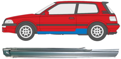 Volledige dorpel voor Toyota Corolla 1987-1994 / Links