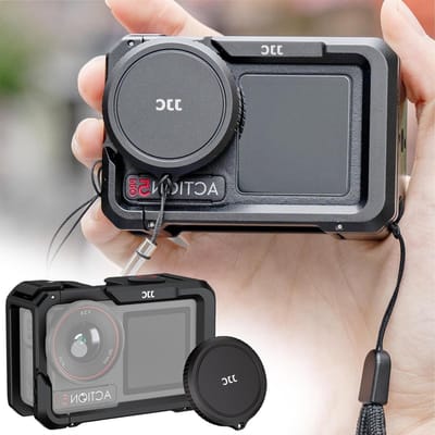Pro Cage met Lenskap Kit voor Osmo Action 5 Pro - Beschermende Behuizing, Metaal Frame en Polsband voor Actiecamera Accessoires Set