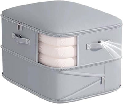Vacuüm Opbergzakken - Ruimtebespaarder - Omvangrijke Items Opslaan - Dubbellaags Compressie - 20L x 10B x 5H cm - Grijs