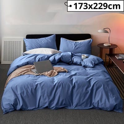 Nivard Zacht Dekbed - Dekbedovertrek Inclusief 2x Kussensloop - Beddengoed - 173x229cm - Blauw