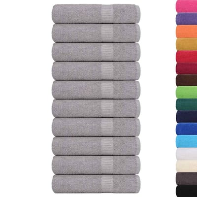 vidaXL - Douchehanddoeken - FROGN - 10 - st - 70x140 - cm - 360 - g/m² - grijs