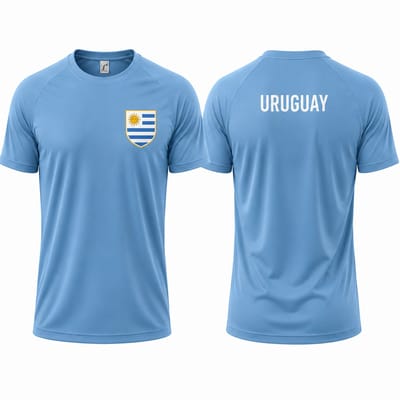 Landenteams Uruguay - WK 2026 - Voetbal Shirt - Maat L - Voetbaltenue - Voetbal Spullen - Dry Fit - Ademend - Mesh - Raglan Mouwen