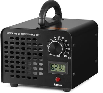 Cherrys Finds - Ozongenerator - Ozon - Geurverwijderaar - Ozon Luchtreiniger - Draagbare Generator - Voor Kamers, Auto's, Huisdieren - 24000 MG - Zwart