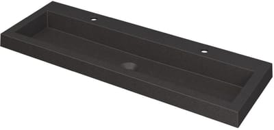 INK Dock Wastafel Quartz met 2 Kraangaten - 1200x400x60 mm - Quartz Zwart