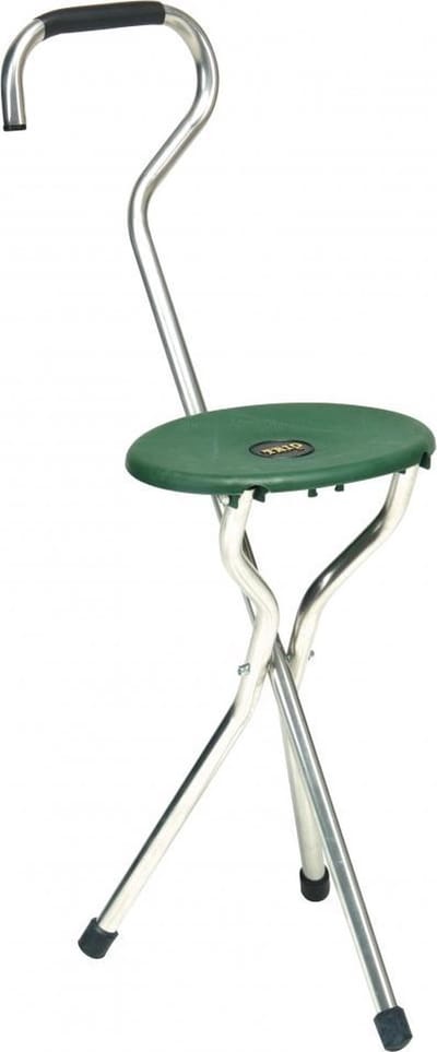 Trio Popular - groen - lichtgewicht aluminium wandelstok met zitje