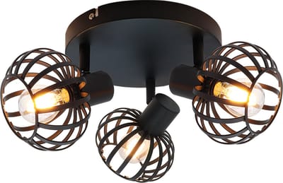 Olucia - LIEVE - Plafondlamp - Zwart - 3L - Vorm: Rond