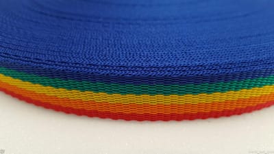 Regenboog Webbing Rol - Polypropyleen Band - Riemen en Sjorren - 440kg Breeksterkte - 50m - Regenboog