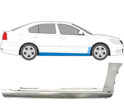 Volledige dorpel + reparatiepaneel voorste spatbord voor Skoda Octavia II 04-13