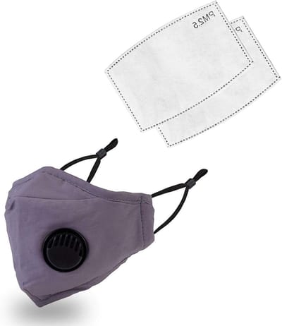 Gezichtsmasker - Herbruikbaar mondkapje - Bescherming tegen vervuiling - Met actieve koolfilter - 17 x 15.6 cm - Grijs