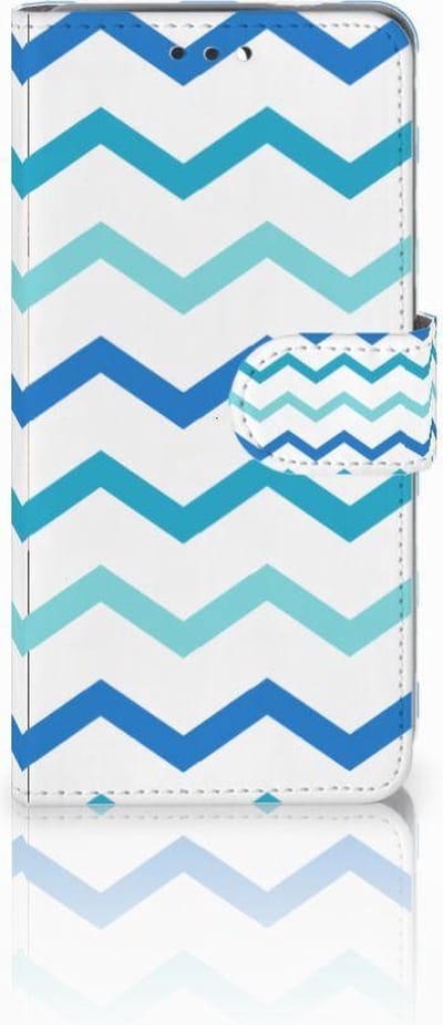 Nokia 3.1 (2018) Telefoon Hoesje Zigzag Blauw