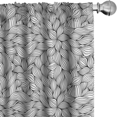 ABAKUHAUS - Zwart-wit Voorhangset – 2x75x245 cm – microvezel – halfverduisterend