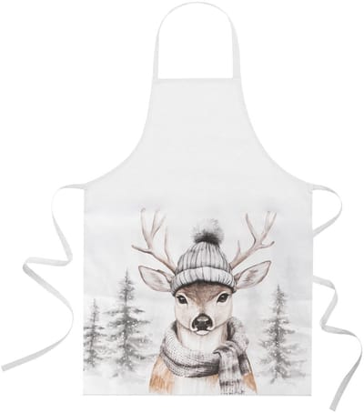 Dekoratief | Keukenschort 'Winter Deer', stof, 50x100cm | A255481