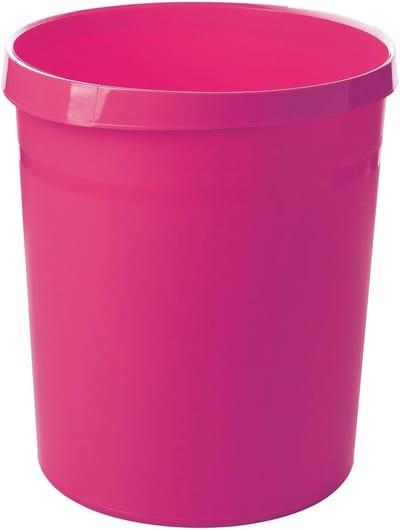Stijlvolle Vuilnisemmer voor Kantoor - 18 Liter, 15 Stuks, Elegante Afvalemmer in Roze