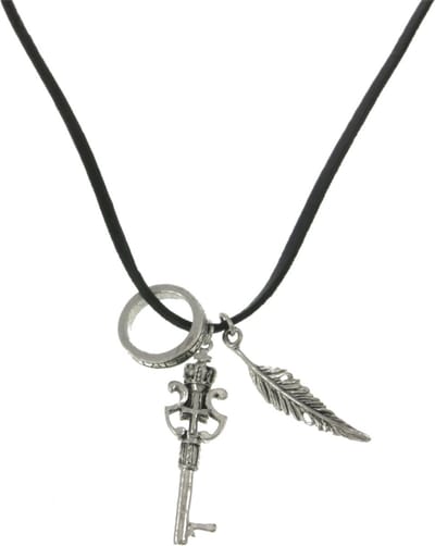 Behave - Ketting met veertje en sleutel - Trendy sieraden - Nikkelvrij - 82 cm
